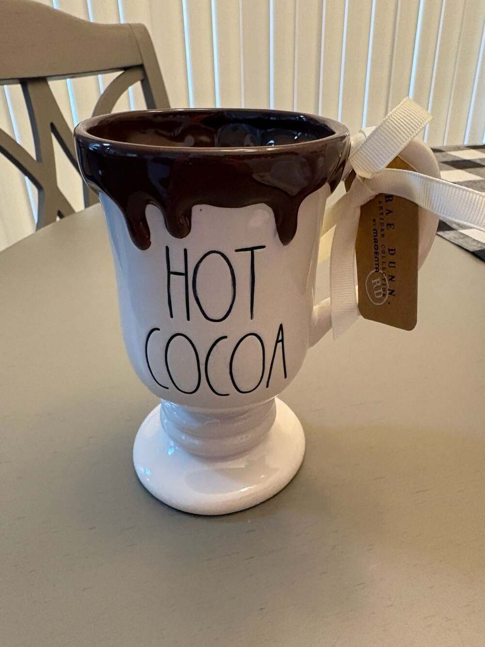 Rae Dunn Hot Cocoa Chocolate Drip Pedestal Mug